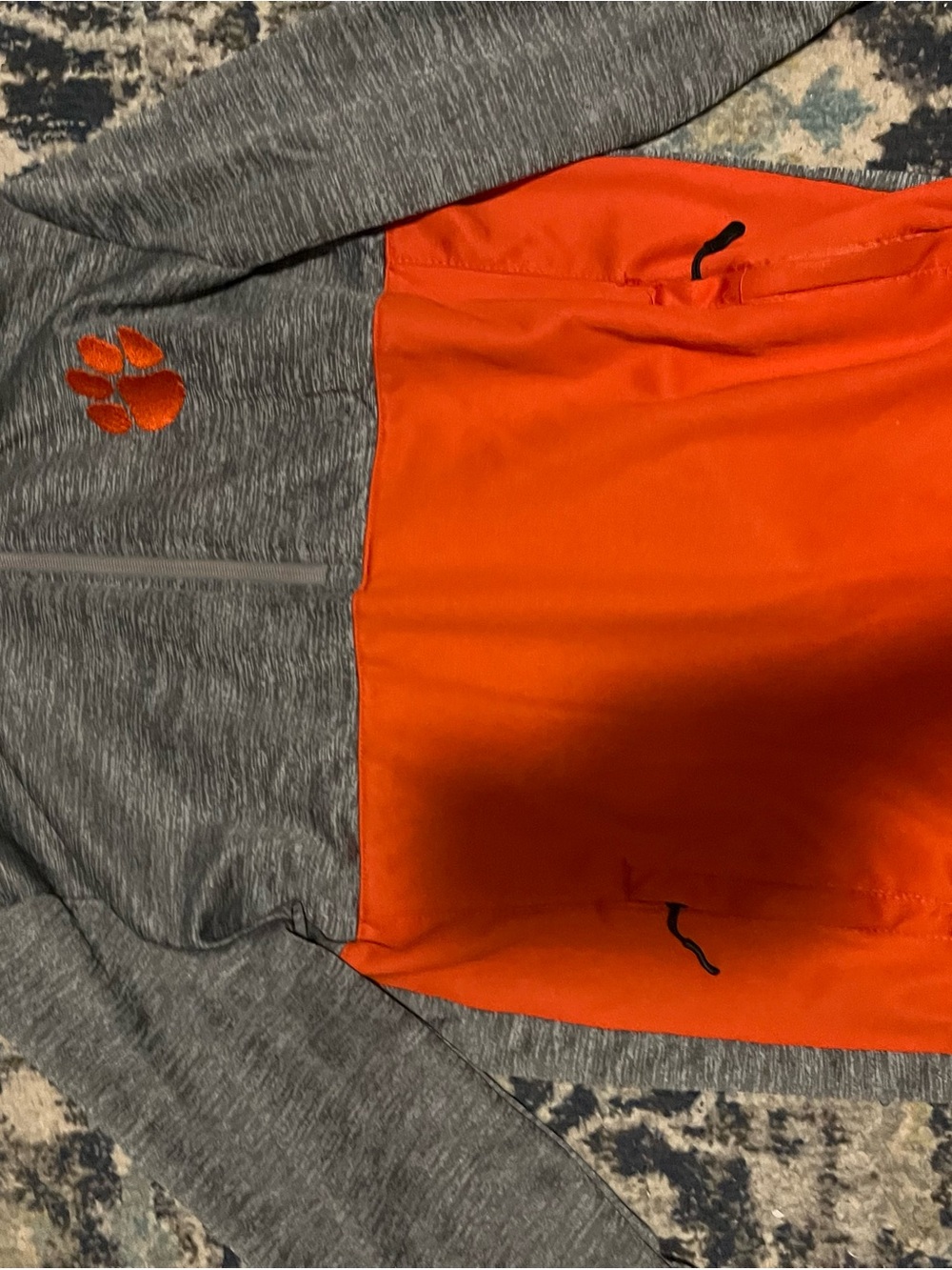 Colosseum Gray clemson Jacket with Orange Lining